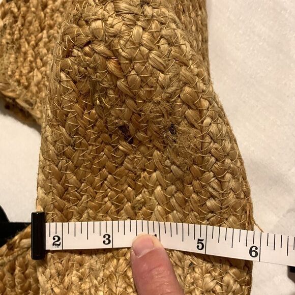 Magic 100% Jute handbag with black cloth wrapped handles & removable bow - Picture 6 of 10